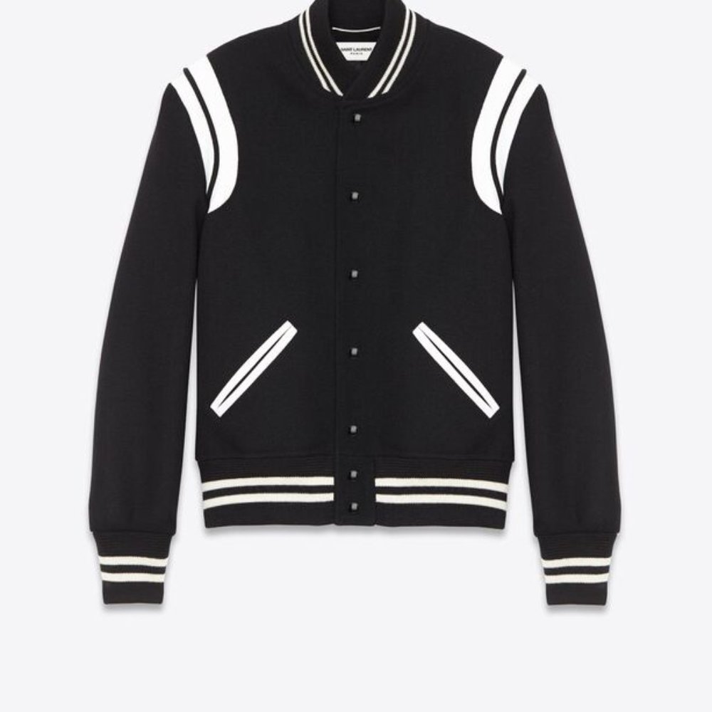SAINT LAURENT - Classic B&W Teddy Jacket